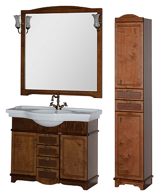 Тумба с раковиной Aquanet Луис 110 NEW темный орех