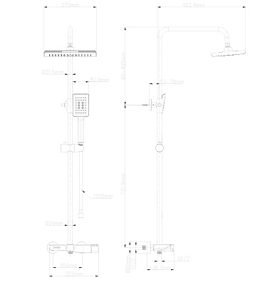 Душевая система WONZON & WOGHAND, Брашированное золото WW-AE33110-BG