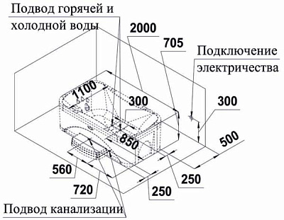 Акриловая ванна Радомир Лион gold