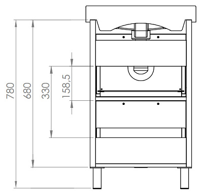 Тумба с раковиной Aquanet Гретта 60  2 двери светлый дуб