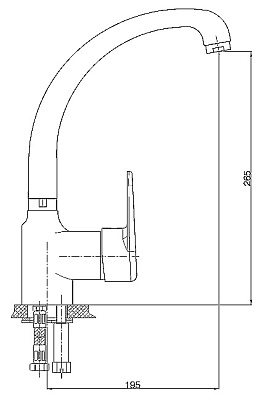 Смеситель GPD Tigra MTE110 для кухонной мойки