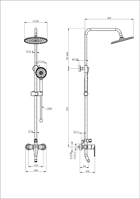 Душевая система WONZON & WOGHAND, Хром WW-B2168-A-CR