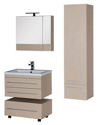 Тумба с раковиной Aquanet Нота 75 светлый дуб