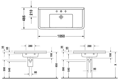 Раковина Duravit Starck 3 0304100000 (105 см)