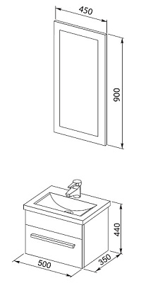 Мебель для ванной Aquanet Нота 50 лайт белая