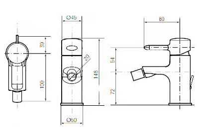 Смеситель Toto NC VVB31 для биде