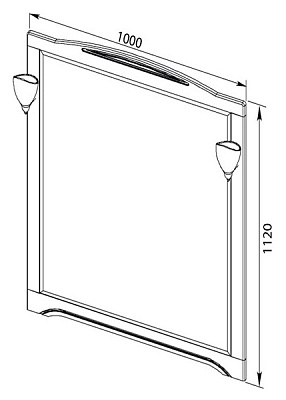 Зеркало Aquanet Луис 100 NEW темный орех