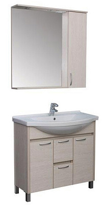 Зеркало-шкаф Aquanet Донна 100 беленый дуб