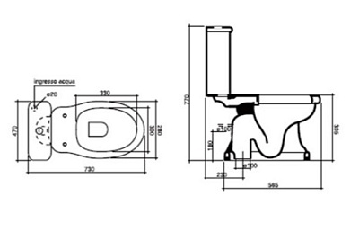 Чаша для унитаза-компакта Disegno Ceramica Paolina 7005