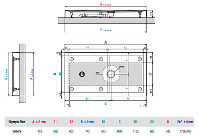 Поддон для душа Novellini Olympic Plus 180x75 см Black высокий
