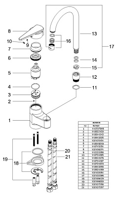 Смеситель E.C.A. Mix T 402108149 для кухонной мойки