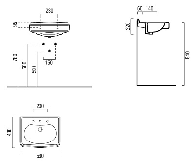 Раковина GSI Old Antea 553011