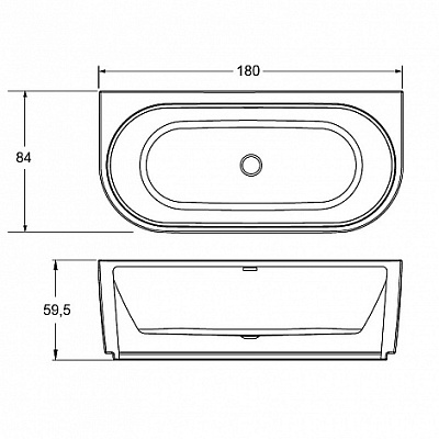Акриловая ванна Riho Desire Wall Mounted 184x84