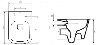 Чаша для унитаза подвесного BelBagno Albano
