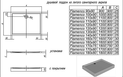 Поддон для душа Kolpa San Flamenco 90x90