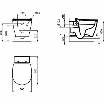 Подвесной унитаз Ideal Standard Connect E822301