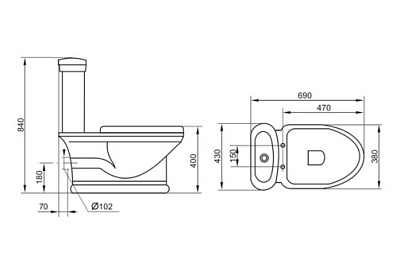 Бачок для унитаза Cezares Primo