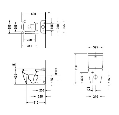 Бачок для унитаза Duravit Happy D.2 0934100005