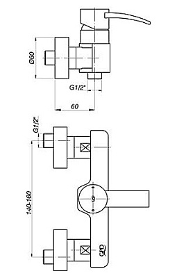 Смеситель GPD Aduro MDB95 для душа