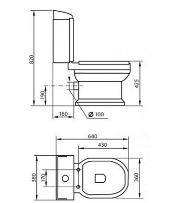 Чаша для унитаза-компакта Cezares Laredo