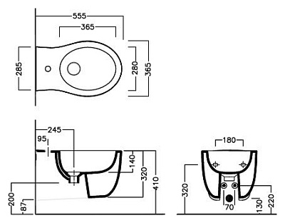 Биде подвесное Hatria Le Fiabe Y1A9