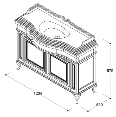 Мебель для ванной Caprigo Фреско 120 BIANCO Alluminio