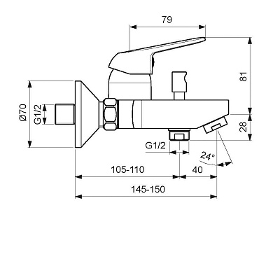 Смеситель Vidima Fine BA388AA для ванны с душем