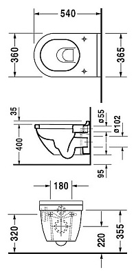 Унитаз подвесной Duravit Starck 3 2225090000
