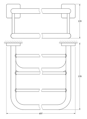 Полка Ellux Avantgarde AVA 031 для полотенец 70 см