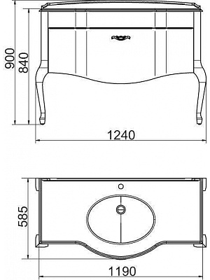 тумба Ellen plus 120 M-V 9001-G (9001 с золотом)