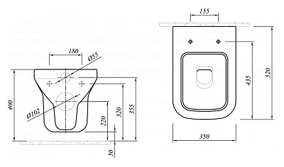 Унитаз подвесной Cezares Vale CZR-430