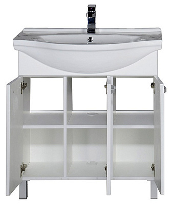 Тумба с раковиной Aquanet Глория 80 белая