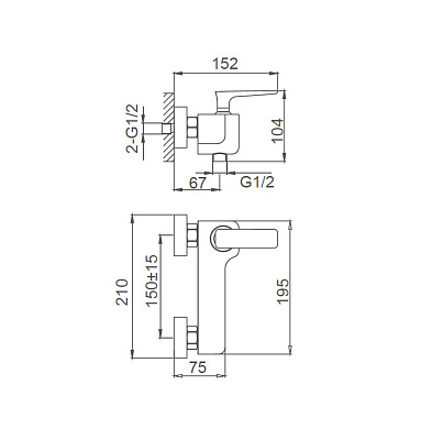 Смеситель для душа WONZON & WOGHAND SHARK, Хром WW-484101-CR