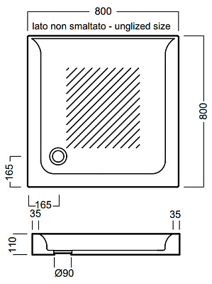 Поддон для душа Hatria Drop Y0Y6 80x80