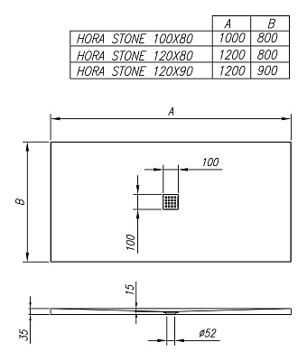 Панель для поддона Kolpa San Hora Stone 120x90