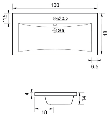 Тумба с раковиной Aquanet Нота 100 белая