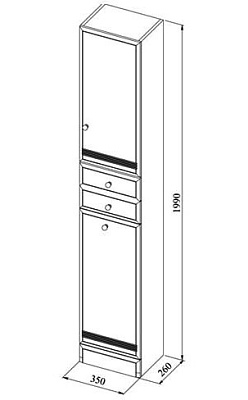 Шкаф-пенал Aquanet Марсель А-102
