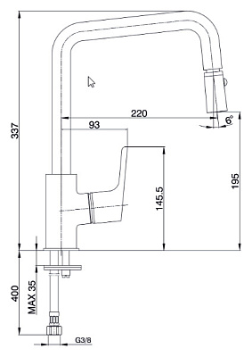 Смеситель E.C.A. Luna 102118049 для кухонной мойки
