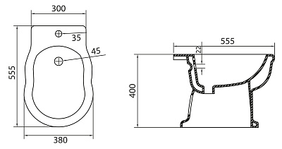 Биде напольное BelBagno Boheme BB115B