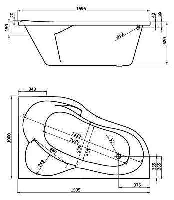 Акриловая ванна Santek Ибица XL R