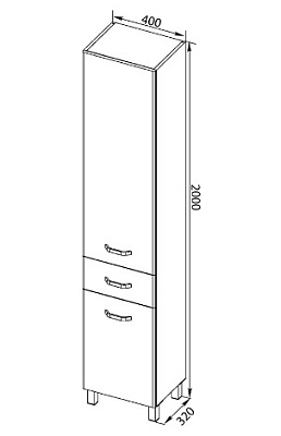 Шкаф-пенал Aquanet Глория 40 белый