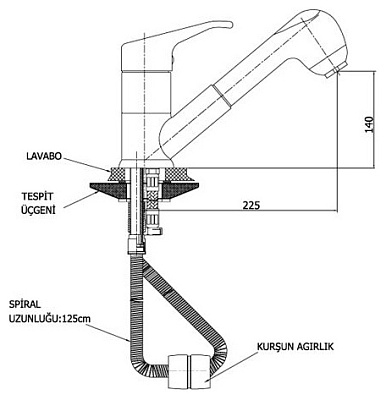 Смеситель GPD Kalipso MES20 для кухонной мойки