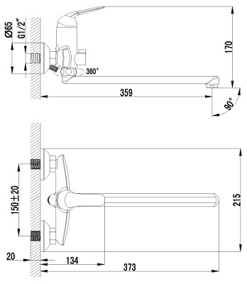 Смеситель Lemark plus Advance LM1251C универсальный