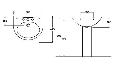 Раковина Hatria Erika (60 см)
