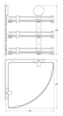 Полка Artwelle Harmonie HAR 041 3-х ярусная угловая