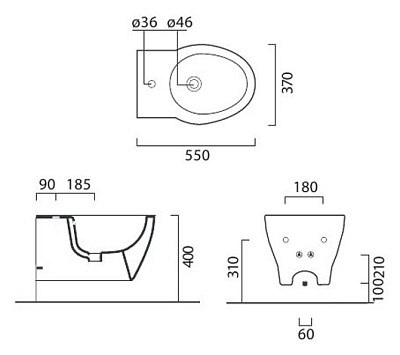 Биде подвесное GSI Panorama Big 666511