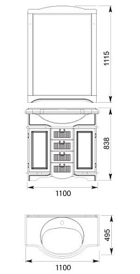 Зеркало Aquanet Луис 110 белое
