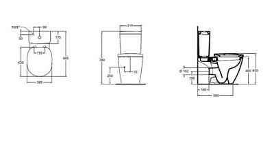 Чаша для унитаза-компакта Ideal Standard Connect ARC E803601