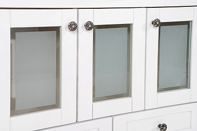 Тумба с раковиной ASB-Mebel Флоренция 85 белая патина серебро витраж