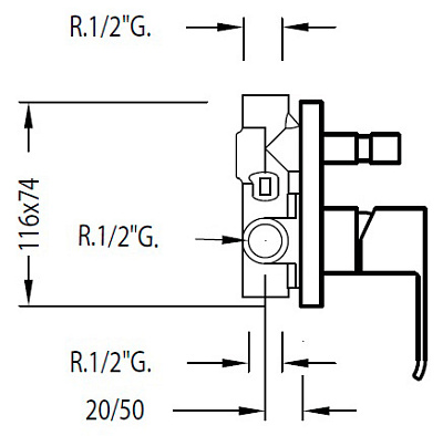 Смеситель Tres Cuadro-tres 106180 для душа